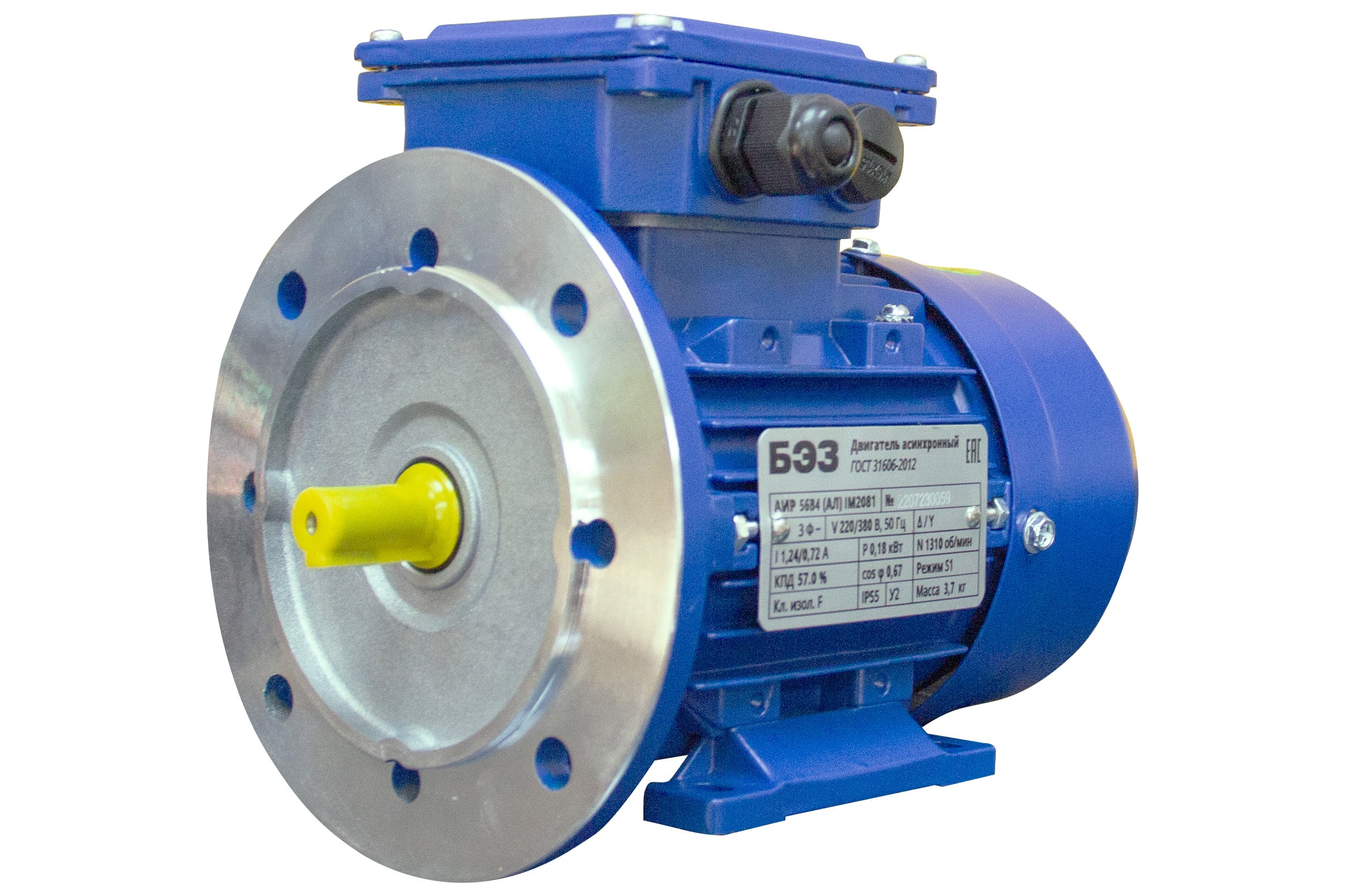 ЭлектродвигательТМБЭЗАИР80B6(Ал)IM2081(1,1кВт/1000об/мин),корпусалюминий75741
