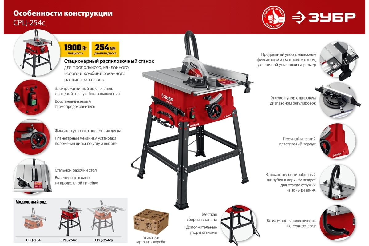 Станок Распиловочный Зубр Срц 254с 1900w Купить