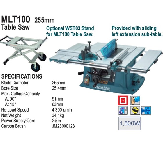 Настольная пила Makita MLT100