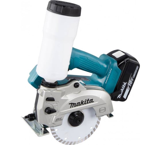Пила алмазная Makita ак,18В,BL,XPT,ADT,AWS,Li-ion,ф125х20мм,8800\м,рез-40/27мм,2.7-3кг,кор,угол-45гр,плав.пуск,подсветка, насадка для мокрого реза, насадка для сухого реза, алмаз диск, б\ак,з\у DCC501ZX1
