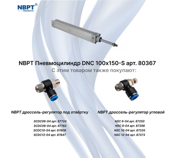 Пневмоцилиндр NBPT DNC 100x150-S 80367