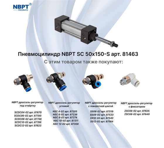 Пневмоцилиндр NBPT SC 50x150-S 81463