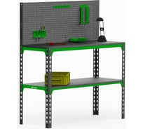 Стол-верстак ООО Металекс 950x1000x400 мм, одна полка +  перфопанель, с комплектом аксессуаров SVPIPRIA951040