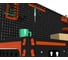 Стол-верстак ООО Металекс c одной тумбой, 950x1400x500 мм + перфопанель с комплектом аксессуаров оранжево-чёрный 111181 3