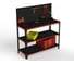 Стол-верстак ООО Металекс 950x1500x400 мм, две полки + перфопанель с комплектом аксессуаров оранжево-чёрный 111087 1
