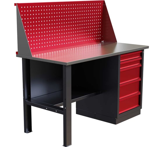 Слесарный однотумбовый верстак IRONMEBEL worky wk-5 1400 с экраном M-IM00132K