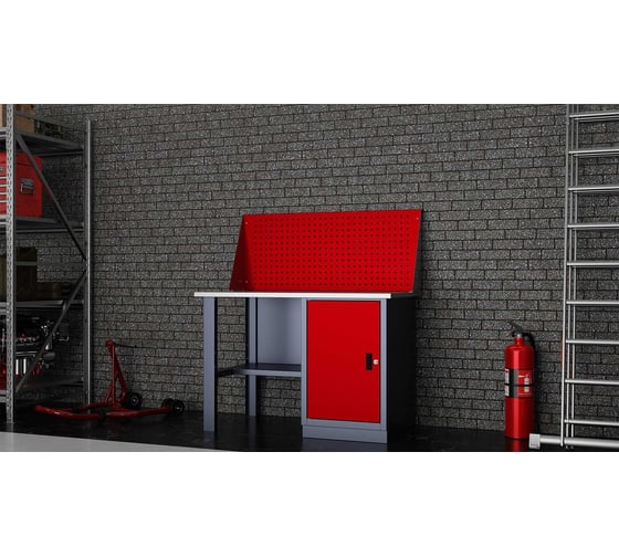 Слесарный однотумбовый верстак IRONMEBEL worky wk-0 1200 с экраном M-IM00108K