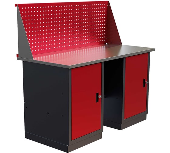 Слесарный двухтумбовый верстак IRONMEBEL worky wk-0/wk-0 1400 с экраном M-IM00172K