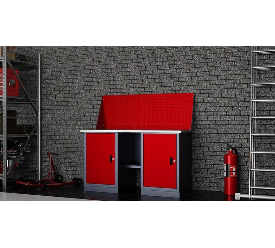 Слесарный двухтумбовый верстак IRONMEBEL worky wk-0/wk-0 1400 с экраном M-IM00172K