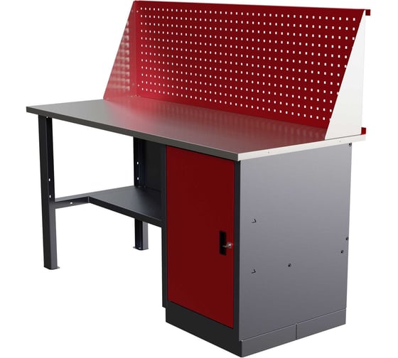Слесарный однотумбовый верстак IRONMEBEL worky wk-0 1600 с экраном M-IM00140K