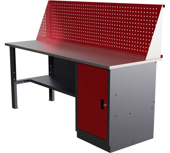 Слесарный однотумбовый верстак IRONMEBEL worky wk-0 1900 с экраном M-IM00156K