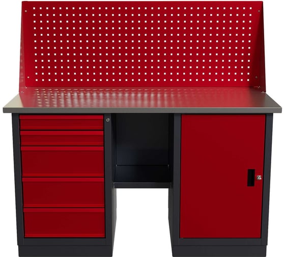 Слесарный двухтумбовый верстак IRONMEBEL worky wk-5/wk-0 1400 с экраном M-IM00176K