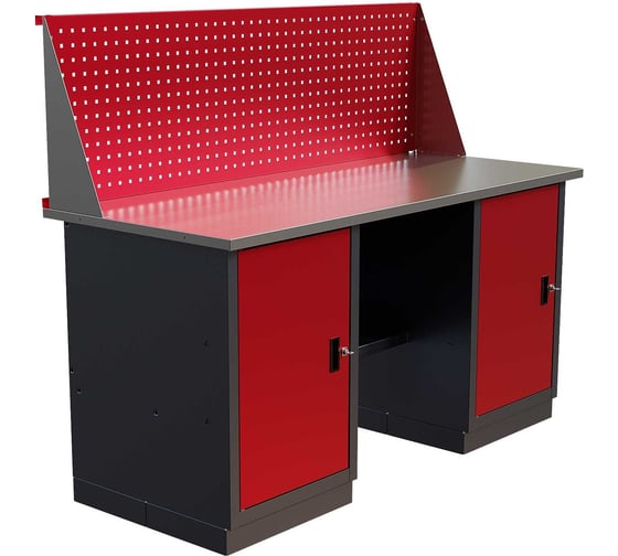 Слесарный двухтумбовый верстак IRONMEBEL worky wk-0/wk-0 1600 с экраном M-IM00184K