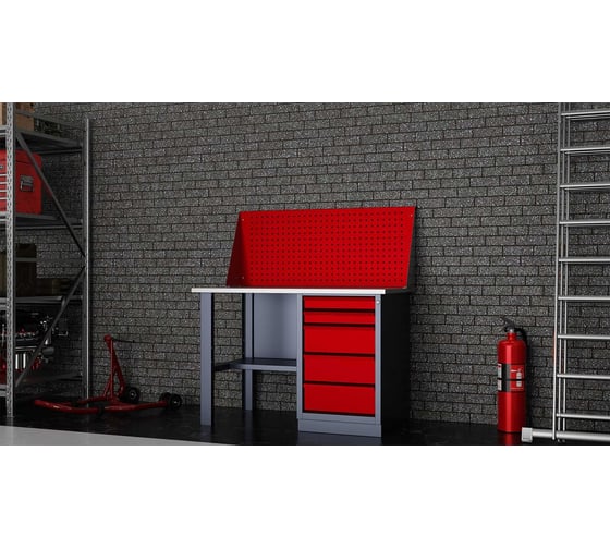 Слесарный однотумбовый верстак IRONMEBEL worky wk-5 1200 с экраном M-IM00116K