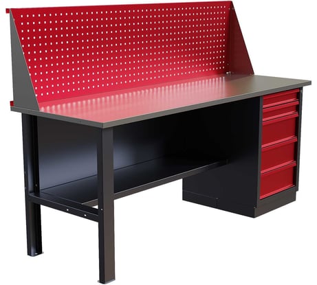 Слесарный однотумбовый верстак IRONMEBEL worky wk-5 1900 с экраном M-IM00164K