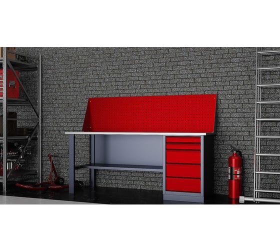 Слесарный однотумбовый верстак IRONMEBEL worky wk-5 1900 с экраном M-IM00164K