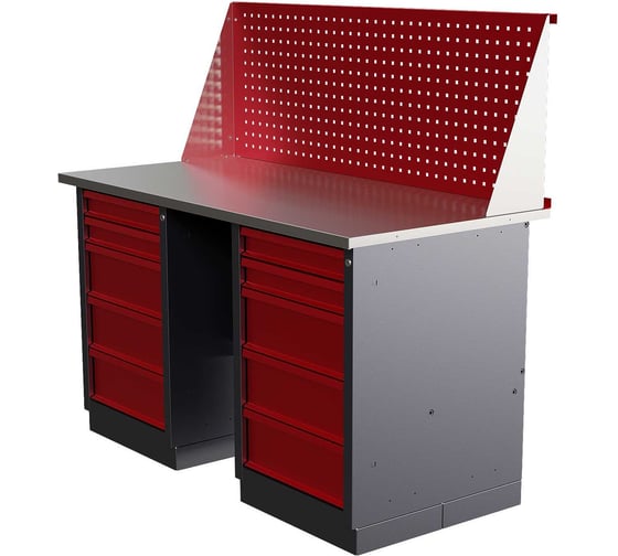Слесарный двухтумбовый верстак IRONMEBEL worky wk-5/wk-5 1400 с экраном M-IM00180K