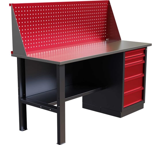 Слесарный однотумбовый верстак IRONMEBEL worky wk-5 1600 с экраном M-IM00148K