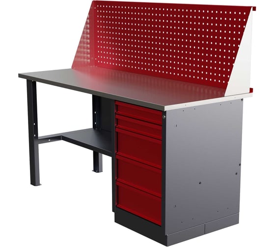 Слесарный однотумбовый верстак IRONMEBEL worky wk-5 1600 с экраном M-IM00148K