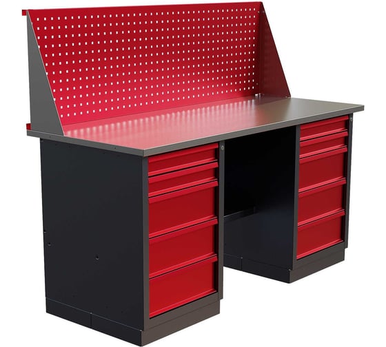 Слесарный двухтумбовый верстак IRONMEBEL worky wk-5/wk-5 1600 с экраном M-IM00192K