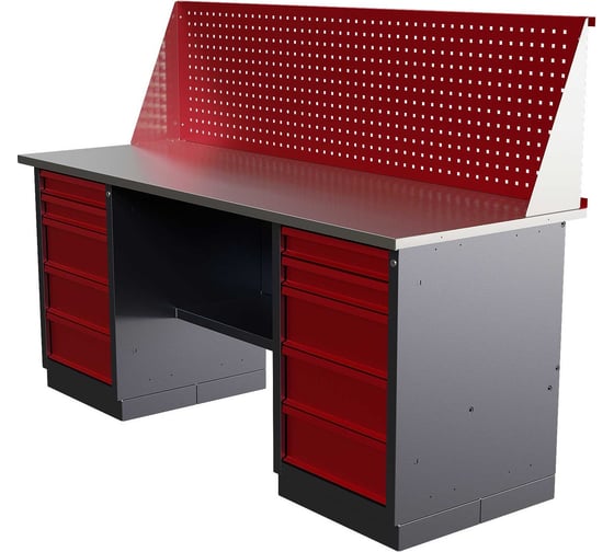 Слесарный двухтумбовый верстак IRONMEBEL worky wk-5/wk-5 1900 с экраном M-IM00204K