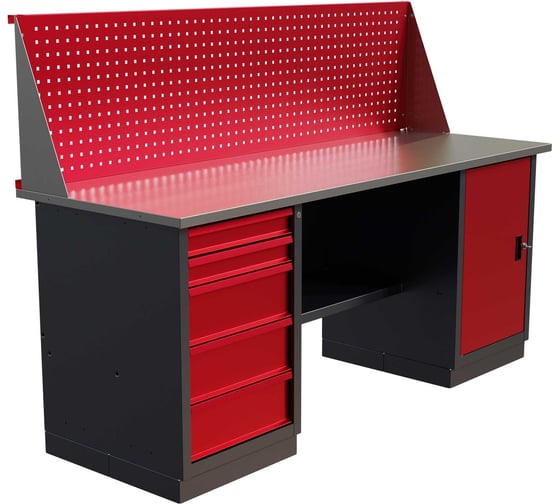 Слесарный двухтумбовый верстак IRONMEBEL worky wk-5/wk-0 1900 с экраном M-IM00200K