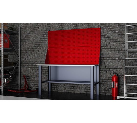 Стол верстак IRONMEBEL worky wk 1600 с двумя экранами M-IM00099K