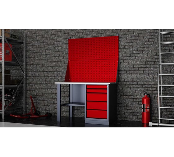 Слесарный однотумбовый верстак IRONMEBEL worky wk-5 1200 с двойным экраном M-IM00117K