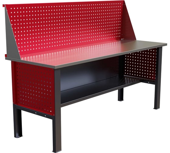 Стол верстак IRONMEBEL worky wk 1900 с экраном и перфопанелями на опорах M-IM00105K