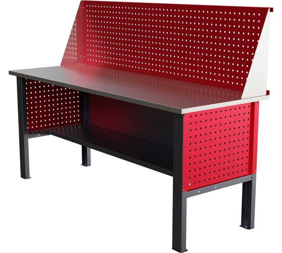Стол верстак IRONMEBEL worky wk 1900 с экраном и перфопанелями на опорах M-IM00105K