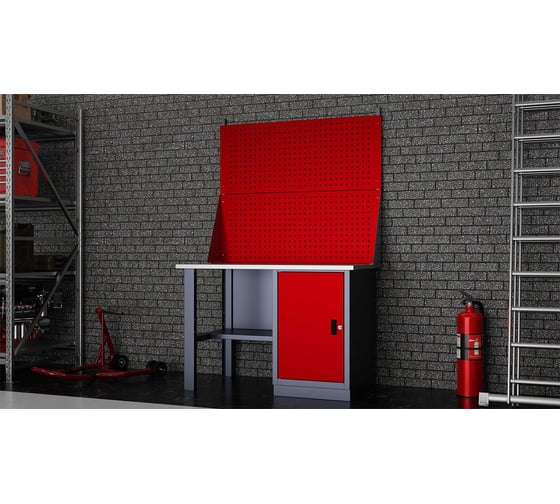 Слесарный однотумбовый верстак IRONMEBEL worky wk-0 1200 с двойным экраном M-IM00109K