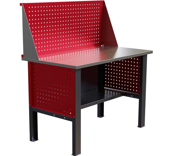 Стол верстак IRONMEBEL worky wk 1200 с экраном и перфопанелями на опорах M-IM00090K