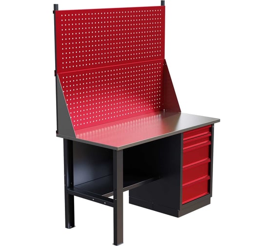 Слесарный однотумбовый верстак IRONMEBEL worky wk-5 1400 с двойным экраном M-IM00133K