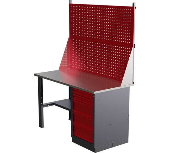 Слесарный однотумбовый верстак IRONMEBEL worky wk-5 1400 с двойным экраном M-IM00133K