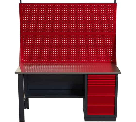 Слесарный однотумбовый верстак IRONMEBEL worky wk-5 1600 с двойным экраном M-IM00149K