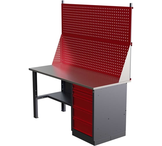 Слесарный однотумбовый верстак IRONMEBEL worky wk-5 1600 с двойным экраном M-IM00149K