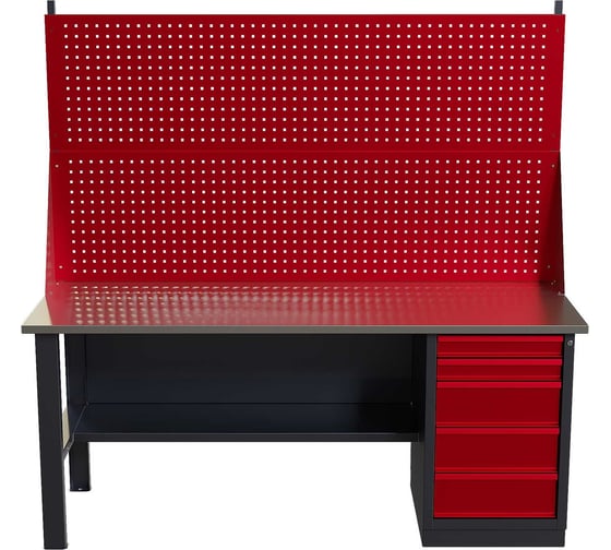 Слесарный однотумбовый верстак IRONMEBEL worky wk-5 1900 с двойным экраном M-IM00165K