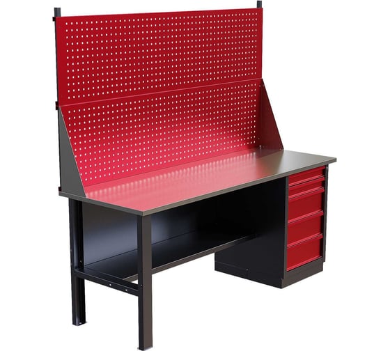 Слесарный однотумбовый верстак IRONMEBEL worky wk-5 1900 с двойным экраном M-IM00165K