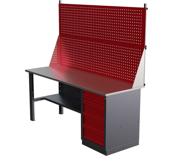 Слесарный однотумбовый верстак IRONMEBEL worky wk-5 1900 с двойным экраном M-IM00165K