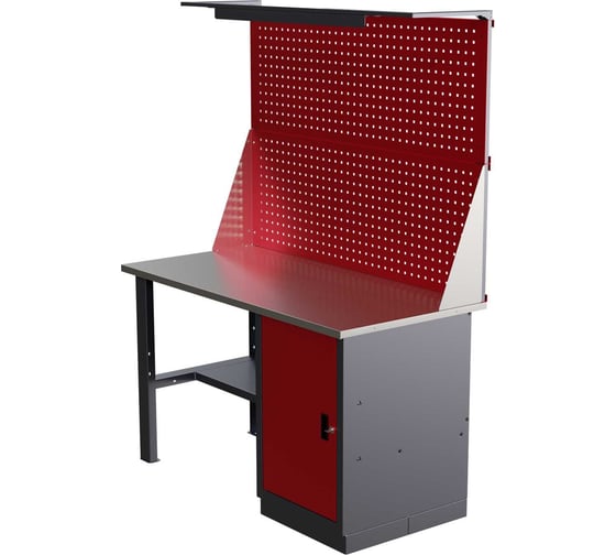 Слесарный однотумбовый верстак IRONMEBEL Worky WK-0 1400 с двойным экраном и освещением M-IM00126K
