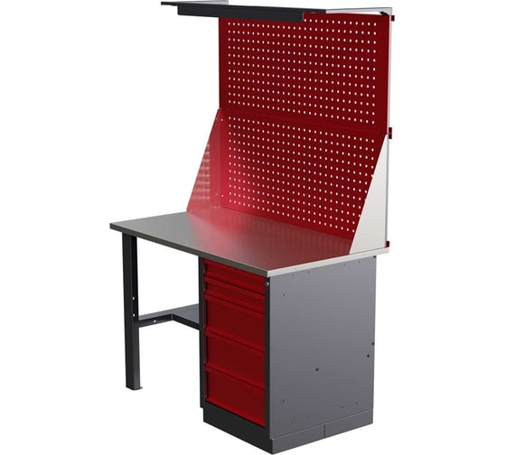 Слесарный однотумбовый верстак IRONMEBEL Worky WK-5 1200 с двойным экраном и освещением M-IM00118K