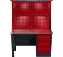 Слесарный однотумбовый верстак IRONMEBEL Worky WK-5 1400 с двойным экраном и освещением M-IM00134K
