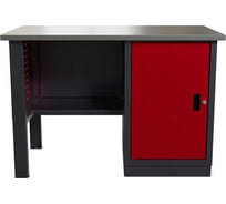 Слесарный однотумбовый верстак IRONMEBEL Worky WK-0 1200 с перфопанелями на опорах M-IM00111K