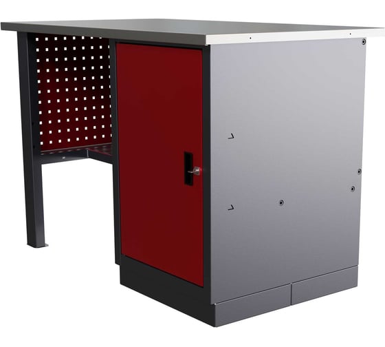 Слесарный однотумбовый верстак IRONMEBEL Worky WK-0 1200 с перфопанелями на опорах M-IM00111K