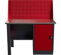 Слесарный однотумбовый верстак IRONMEBEL Worky WK-0 1200 с экраном и перфопанелями на опорах M-IM00112K