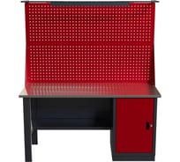 Слесарный однотумбовый верстак IRONMEBEL Worky WK-0 1600 с двойным экраном и освещением M-IM00142K