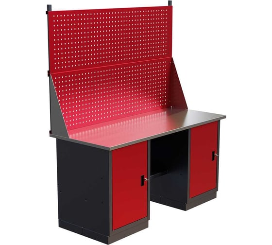 Слесарный двухтумбовый верстак с двойным экраном IRONMEBEL worky wk-0/wk-0 1600 M-IM00185K