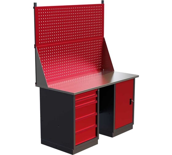 Слесарный двухтумбовый верстак с двойным экраном IRONMEBEL worky wk-5/wk-0 1400 M-IM00177K