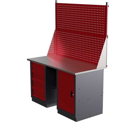 Слесарный двухтумбовый верстак с двойным экраном IRONMEBEL worky wk-5/wk-0 1400 M-IM00177K