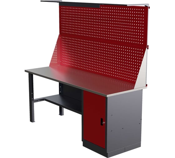 Слесарный однотумбовый верстак с двойным экраном и освещением IRONMEBEL worky wk-0 1900 M-IM00158K